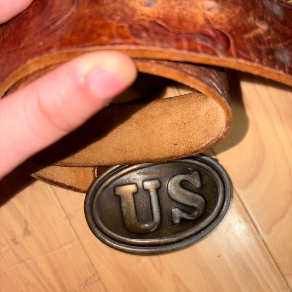 US Brown Leather Belt